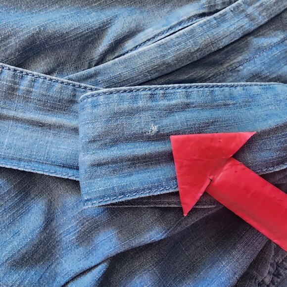 Madewell Womens 8 Pants Denim Paperbag Pants Blue Pleated High Rise Belted - Picture 5 of 9